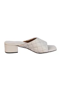 White Cushioned Cruelty Free Leather Heels image 4