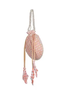 Peach Blossom Chikankari Georgette Potli image 4