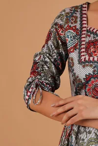 Set Of 2: Ekaja Allover Kalamkari Kurta Dress With Chooridar image 6