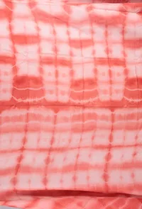 White & coral clamp dyed pure wool shawl image 3