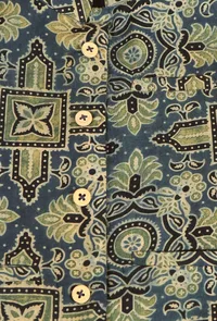 Aadrik Indigo Ajrakh Print Cotton Nehru Jacket image 4