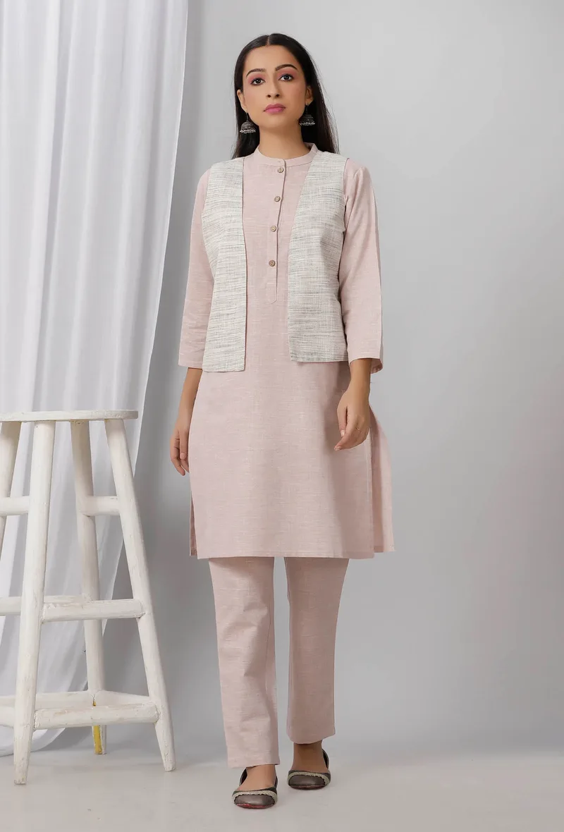 Icy Blue Khadi Jacket