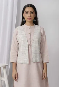 Icy Blue Khadi Jacket image 2