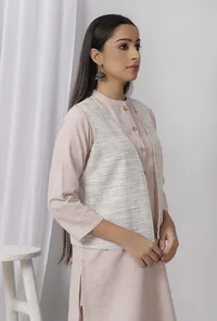 Icy Blue Khadi Jacket image 3