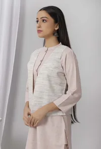 Icy Blue Khadi Jacket image 4