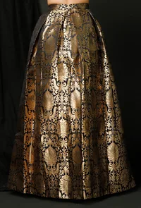 Black Banarsi Brocade Skirt image 4