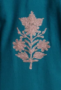 Chathams Blue Aari Embroidered Kashmiri Phiran-Free Size image 6