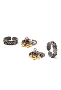 Set of 4: Kreeya Silver Brass Toering image 2