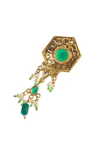 Ethnic Emerald Drop Necklace Set image 5