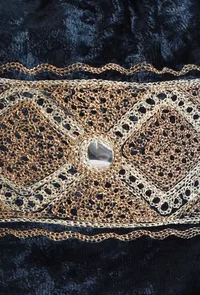 Royal Blue Velvet Tila Embroidery Potli image 4