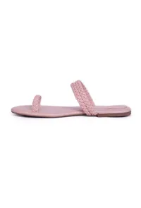 Rose Pink Knotted Cruelty Free Leather Sandals image 4