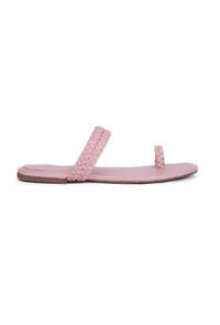 Rose Pink Knotted Cruelty Free Leather Sandals image 5