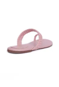 Rose Pink Knotted Cruelty Free Leather Sandals image 6