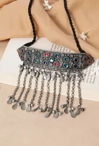 Latest Design Meenakari Work Kuchi Afghani Choker Necklace image 1
