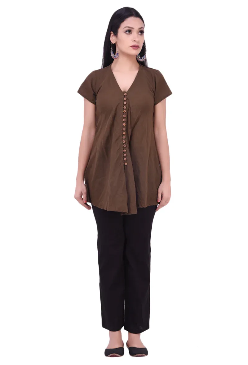 Olive Green Pure Cotton Kurta