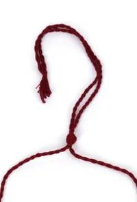 German Silver Premium Quality Designer Round Pendant With Maroon Thread Ball With Dori Necklace image 4