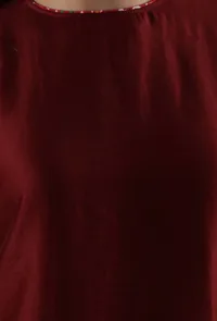 Mahogany Red Chanderi Kurta image 5