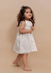 Off-White check with Polka Dot Printed Dress image 2