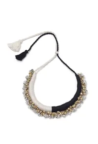 Astira Duo White and Black Tribal Ghungroo  Necklace image 2
