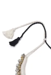 Astira Duo White and Black Tribal Ghungroo  Necklace image 4