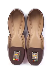 Dark Brown Jutti with German Silver Accents image 2