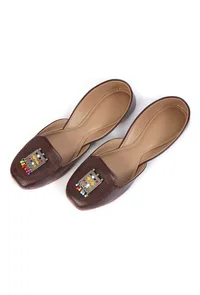 Dark Brown Jutti with German Silver Accents image 3