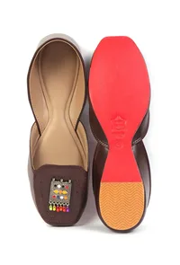 Dark Brown Jutti with German Silver Accents image 4