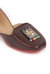 Dark Brown Jutti with German Silver Accents image 6