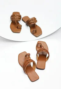 Brown Cruelty Free Leather Kolhapuri image 1