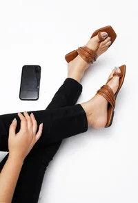 Brown Cruelty Free Leather Kolhapuri image 2