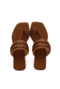 Brown Cruelty Free Leather Kolhapuri image 3