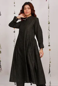 Dark Olive Cotton Khaadi Kurta image 2