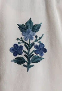 Alabaster Aari Embroidered Kashmiri Phiran-Free Size image 6