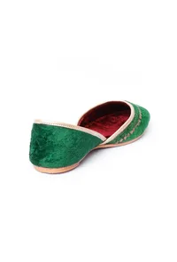 Emerald Contrast Velvet Jutti image 6