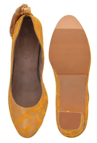 Yellow Brocade Block Heel image 6
