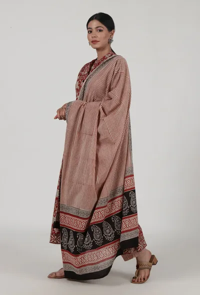 Ajrakh Printed Cotton Dupatta