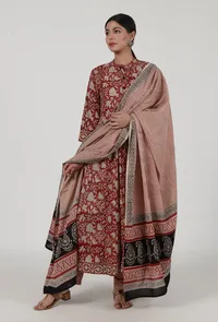 Ajrakh Printed Cotton Dupatta image 2