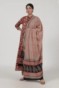 Ajrakh Printed Cotton Dupatta image 3