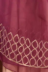 Purple organza Lace Dupatta image 3
