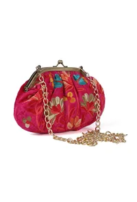 Pink gathered clutch image 4