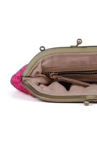 Pink gathered clutch image 6