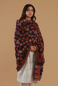 Kashmiri Navy Blue Kani Woollen Shawl image 3
