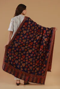 Kashmiri Navy Blue Kani Woollen Shawl image 4