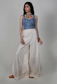 Off-white Chikankari Palazzo image 1