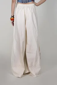 Off-white Chikankari Palazzo image 4