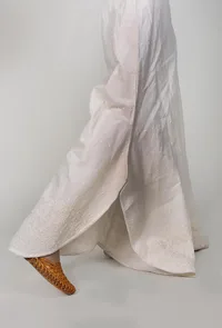 Off-white Chikankari Palazzo image 5