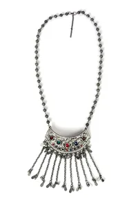 Georgeous Designer Kuchi Afghani Enamel Work Long Ball Chain Necklace image 2