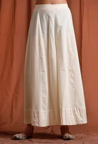 Set of 2: Off White and Golden Slip Kurta with Palazzo image 5