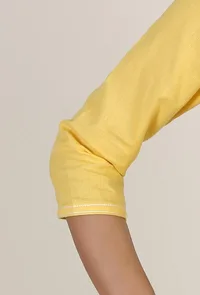 Yellow Cotton Flex Straight Fit Kurta image 6