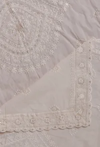 Off White Color Cotton Embroidered Dupatta image 5